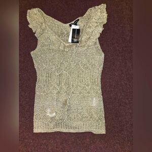 International Concepts Gold Top Size Large New With RETURN Label Tags